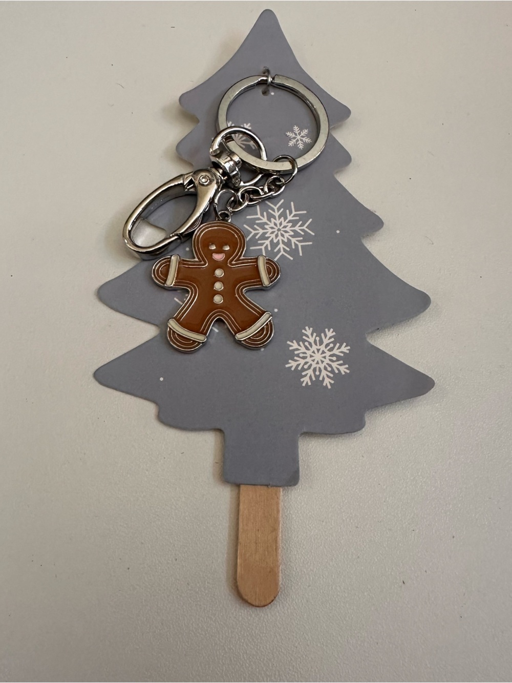 Holiday Gingerbread Man Keychain - Brown